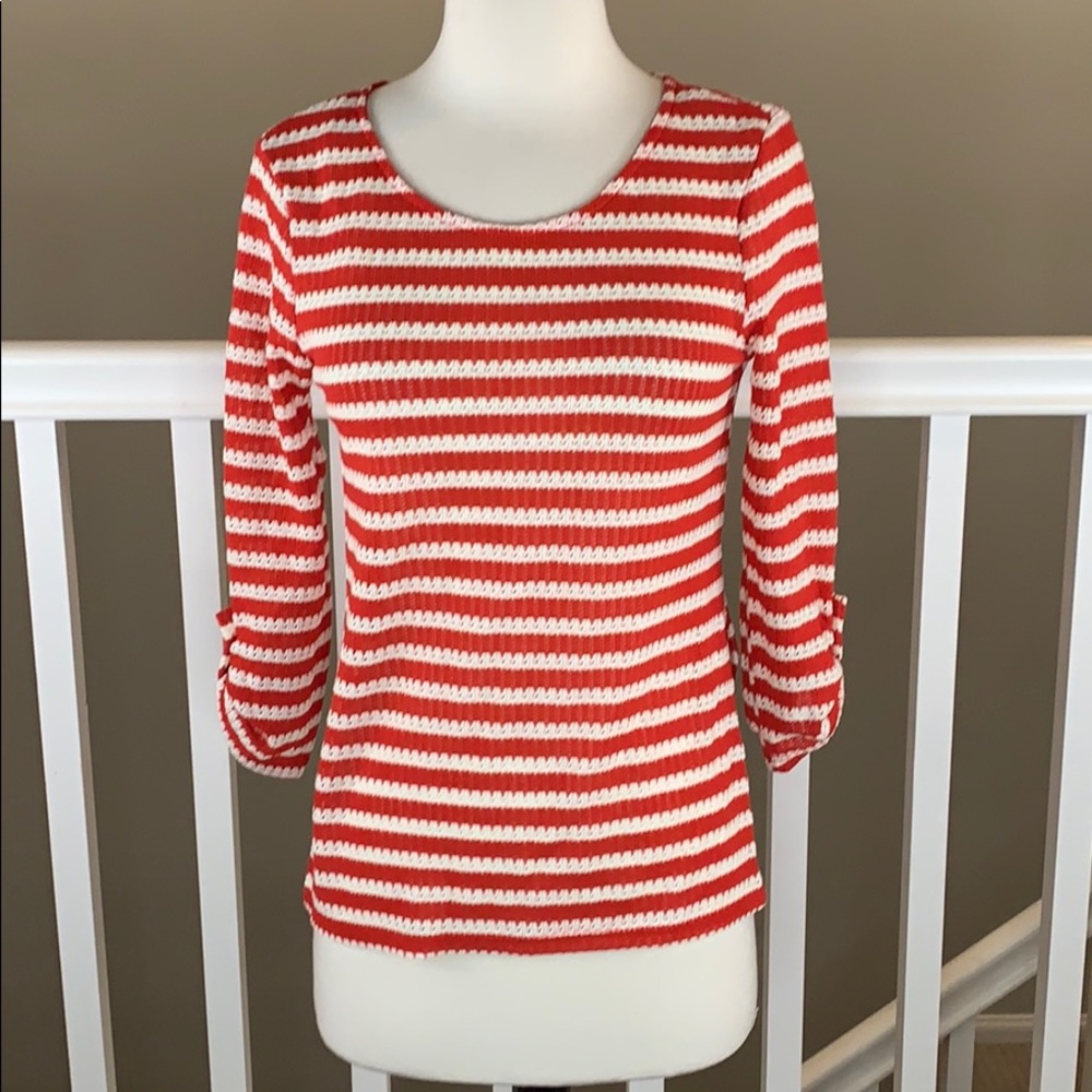 ❤❤ Lili White sweater blouse 3/4 sleeves size XS